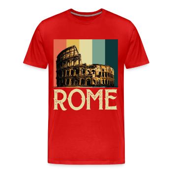 Kolosseum Römer Gladiatoren Italien Antik - Männer Premium Bio T-Shirt - Rot - Vorne - Damien (186cm)