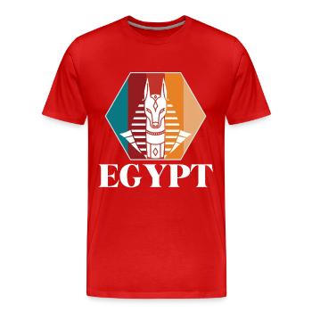 Anubis Egypte Sphinx Pyramide de Gizeh - T-shirt bio Premium Homme - rouge - Devant - Damien (186cm)