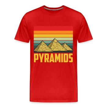 Pyramide Egypte Sphinx Gizeh Anubis - T-shirt bio Premium Homme - rouge - Devant - Damien (186cm)