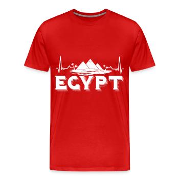 Egypte Pyramides Heartbeat Pharaon Sphinx - T-shirt bio Premium Homme - rouge - Devant - Damien (186cm)