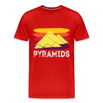Pyramide de Gizeh Egypte Sphinx Anubis - T-shirt bio Premium Homme - rouge - Devant - Damien (186cm)