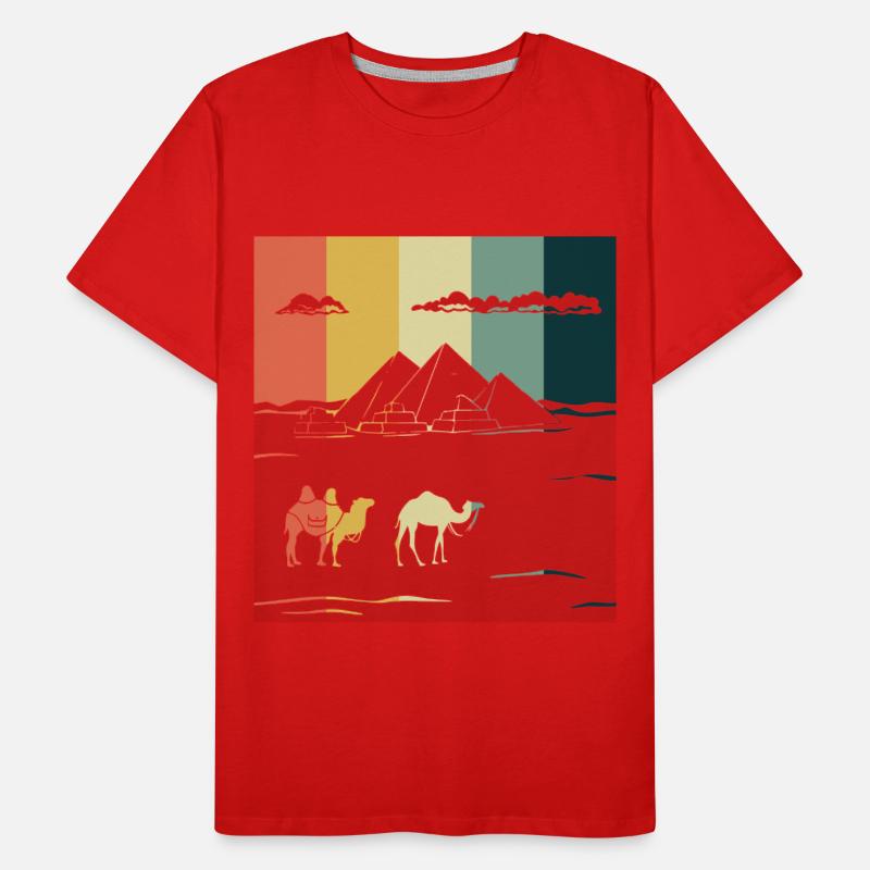 Camel Gizeh Pyramide Egypte Sphinx Anubis T-shirt bio Premium Homme