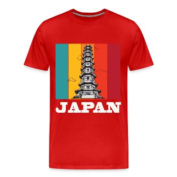 Japan Tokio Tower Asien Tempel - Männer Premium Bio T-Shirt - Rot - Vorne - Damien (186cm)