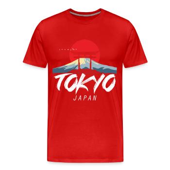 Tokyo Montagnes Japon Tourisme Asie Japonais - T-shirt bio Premium Homme - rouge - Devant - Damien (186cm)