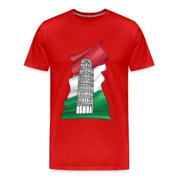 Tour penchée de Pise Italie Toscane Florence - T-shirt bio Premium Homme - rouge - Devant - Damien (186cm)