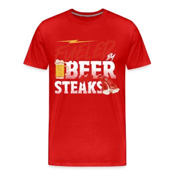 Grillen Grill BBQ Koch Grillsaison Bier Grillieren - Männer Premium Bio T-Shirt - Rot - Vorne - Damien (186cm)