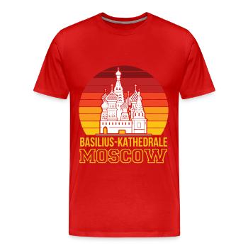 Cathédrale Saint-Basile Moscou Christ Russie - T-shirt bio Premium Homme - rouge - Devant - Damien (186cm)