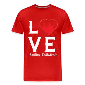 Cathédrale Saint-Basile Amour Russie Moscou - T-shirt bio Premium Homme - rouge - Devant - Damien (186cm)