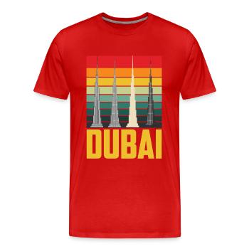 Dubai Wolkenkratzer Burj Khalifa Retro VAE - Männer Premium Bio T-Shirt - Rot - Vorne - Damien (186cm)