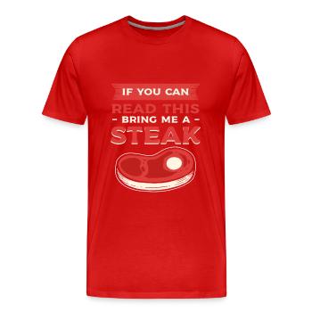 Grillen Grill BBQ Grillkönig Grillsaison Steak Gri - Männer Premium Bio T-Shirt - Rot - Vorne - Damien (186cm)