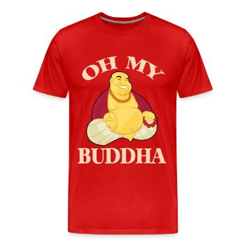 Oh mon Bouddha Bouddhisme Méditation Détendez-vous - T-shirt bio Premium Homme - rouge - Devant - Damien (186cm)