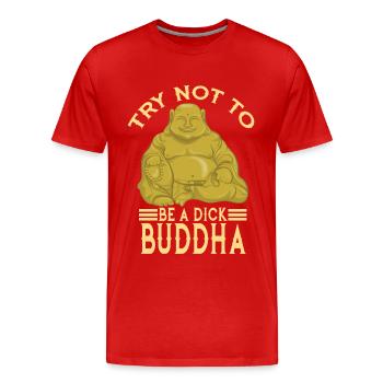 Bouddha Ami Méditation Bouddhisme - T-shirt bio Premium Homme - rouge - Devant - Damien (186cm)
