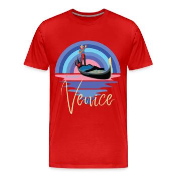 Télécabine de Venise Grand Canal Italie du Nord - T-shirt bio Premium Homme - rouge - Devant - Damien (186cm)