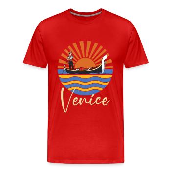 Venedig Gondel Norditalien Lagune Canal Grande - Männer Premium Bio T-Shirt - Rot - Vorne - Damien (186cm)