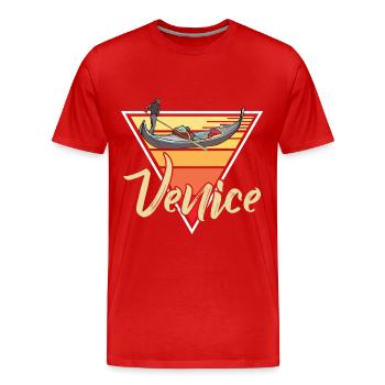 Italien Venedig Gondel Canal Grande Romantik - Männer Premium Bio T-Shirt - Rot - Vorne - Damien (186cm)