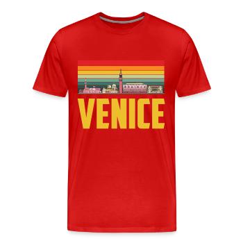 Venise Skyline Italie Romance Grand Canal - T-shirt bio Premium Homme - rouge - Devant - Damien (186cm)