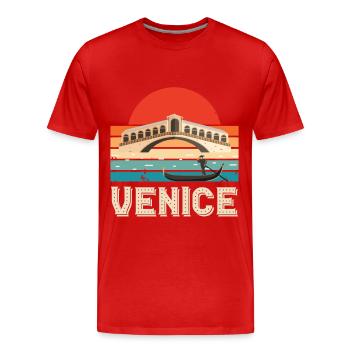 Télécabine du Grand Canal de Venise Italie du Nord - T-shirt bio Premium Homme - rouge - Devant - Damien (186cm)