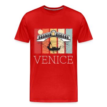 Italie Pont de Venise Grand Canal Télécabine - T-shirt bio Premium Homme - rouge - Devant - Damien (186cm)