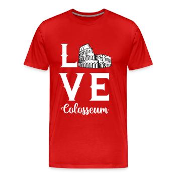 Kolosseum Love Italien Rom Römer Römisch - Männer Premium Bio T-Shirt - Rot - Vorne - Damien (186cm)