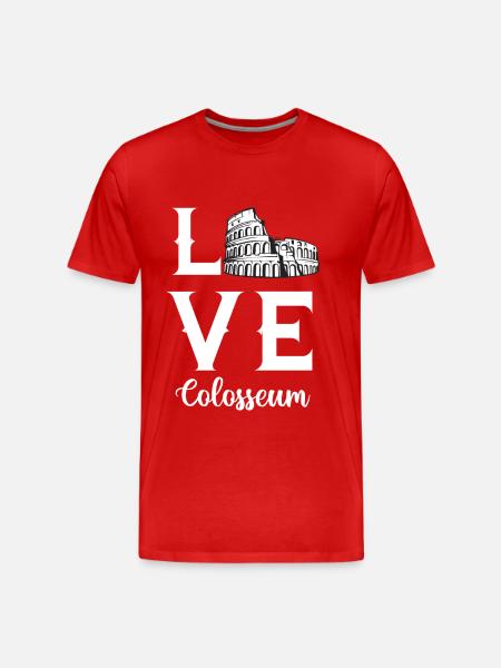 Colosseum Love Italien Rom Romersk romersk romersk - Herre Premium T-shirt økologisk - rød