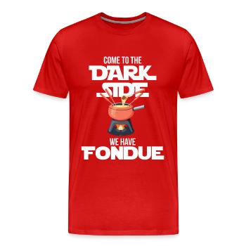 Fondue Dark Side Switzerland Cheese Alps - Men's Premium Organic T-Shirt - red - Front - Damien (186cm)