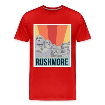 Rushmore Präsidenten Amerika Black Hills - Männer Premium Bio T-Shirt - Rot - Vorne - Damien (186cm)