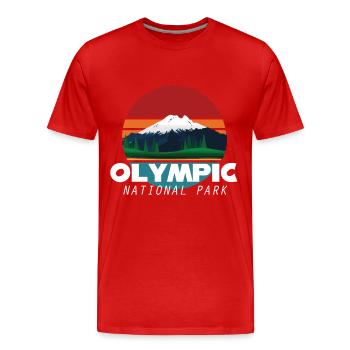 Nationalpark Olymp Washington Wildlife - Männer Premium Bio T-Shirt - Rot - Vorne - Damien (186cm)