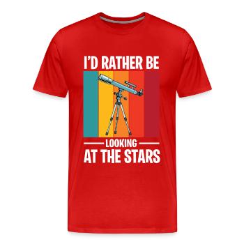 Télescope d’astronomie Soleil Jupiter Mars - T-shirt bio Premium Homme - rouge - Devant - Damien (186cm)