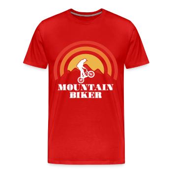 VÉLO DE MONTAGNE Vélo BMX Vélo de route - T-shirt bio Premium Homme - rouge - Devant - Damien (186cm)