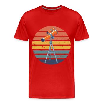 Teleskop Sternenhimmel Mars Jupiter Astronom - Männer Premium Bio T-Shirt - Rot - Vorne - Damien (186cm)