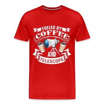 Télescope Café Soleil Jupiter et Mars - T-shirt bio Premium Homme - rouge - Devant - Damien (186cm)