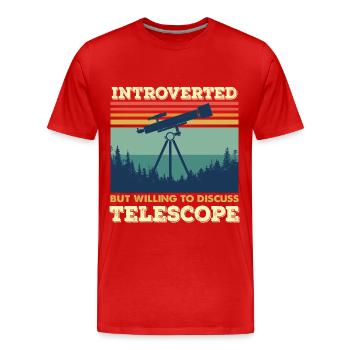 Introvertiert Teleskop Astronomie Weltraum - Männer Premium Bio T-Shirt - Rot - Vorne - Damien (186cm)