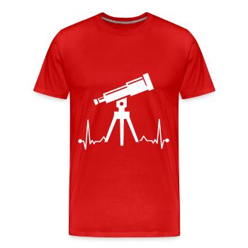 Télescope Heartbeat Astronomer Space - T-shirt bio Premium Homme - rouge - Devant - Damien (186cm)