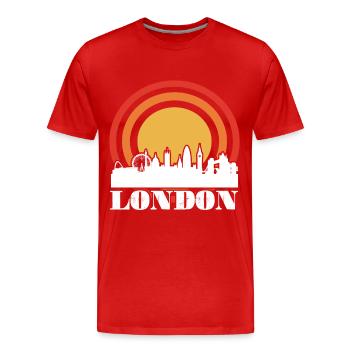 Londres Skyline Big Ben Westminster Château - T-shirt bio Premium Homme - rouge - Devant - Damien (186cm)