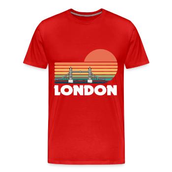 Londres Thames Tower Bridge Angleterre Westminster - T-shirt bio Premium Homme - rouge - Devant - Damien (186cm)