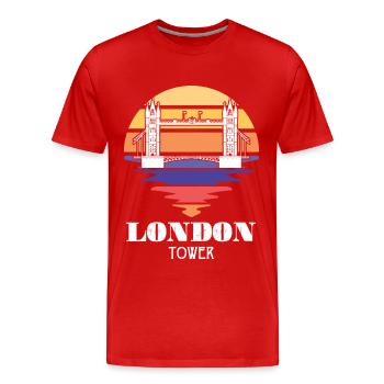 London Tower Bridge Royaume-Uni Angleterre Tamise - T-shirt bio Premium Homme - rouge - Devant - Damien (186cm)
