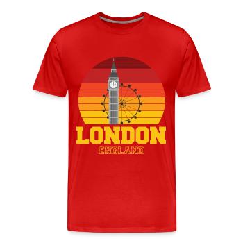 Londres Angleterre Big Ben London Eye - T-shirt bio Premium Homme - rouge - Devant - Damien (186cm)