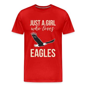La fille aime l’aigle faucon faucon faucon faucon faucon - T-shirt bio Premium Homme - rouge - Devant - Damien (186cm)
