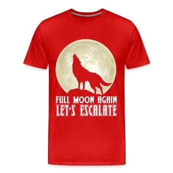 Wolf Vollmond Eskalation Rudel Wölfe - Männer Premium Bio T-Shirt - Rot - Vorne - Damien (186cm)