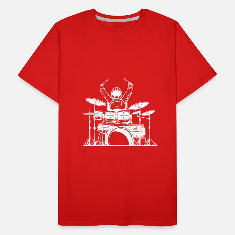 Drummer Astronaut Percussionist in Space Männer Premium Bio T-Shirt