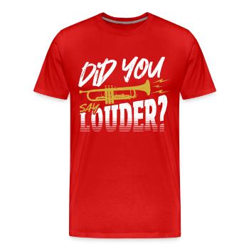 Avez-vous dit plus fort? Trompette Trompette - T-shirt bio Premium Homme - rouge - Devant - Damien (186cm)