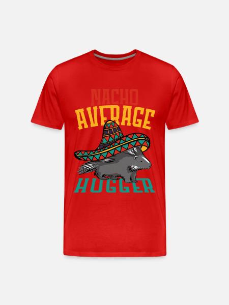 Nacho Average Hugger Porcupine Hedgehog - Men's Premium Organic T-Shirt - red