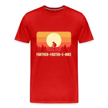 Plus loin, un vélo électrique plus rapide - T-shirt bio Premium Homme - rouge - Devant - Damien (186cm)