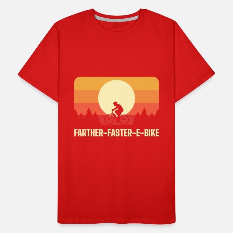 Plus loin, un vélo électrique plus rapide T-shirt bio Premium Homme