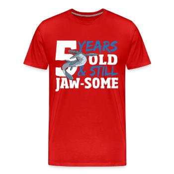 5 Years Old & Still Jaw-Some Mosasaurus Birthday - Männer Premium Bio T-Shirt - Rot - Vorne - Damien (186cm)