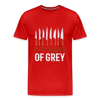 Fifty Blades Of Grey Knife Collector Knife - Männer Premium Bio T-Shirt - Rot - Vorne - Damien (186cm)