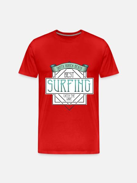 Été, Soleil, Surf - T-shirt bio Premium Homme - rouge