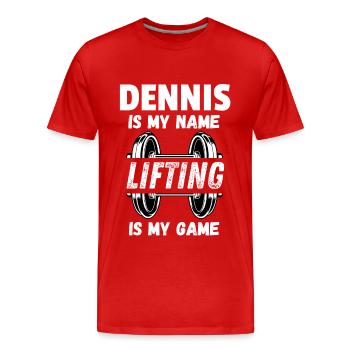 Conception de gymnase Hommes personnalisés - T-shirt bio Premium Homme - rouge - Devant - Damien (186cm)