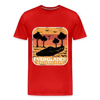 Parc national des Alligator des Everglades Zones humides Fl - T-shirt bio Premium Homme - rouge - Devant - Damien (186cm)