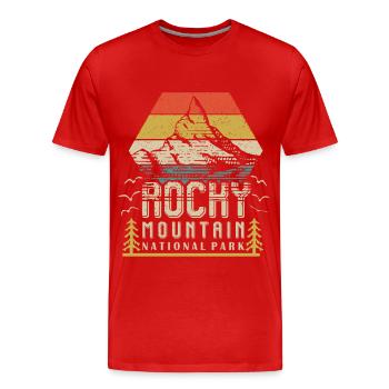 Rocky Mountains Souvenir National Park Hiking Camp - Men's Premium Organic T-Shirt - red - Front - Damien (186cm)